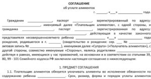 Соглашение об уплате алиментов у нотариуса