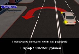 За пересечение сплошной линии какое наказание