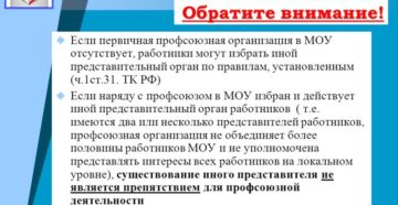 Представительный орган работников и первичная профсоюзная организация
