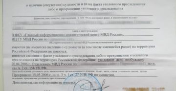 Сколько стоит справка о не судимости в мфц спб