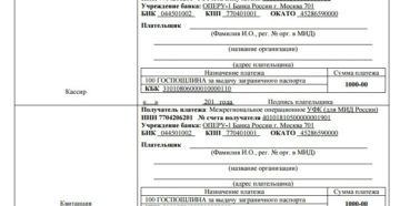 Квитанция на оплату госпошлины на загранпаспорт старого образца 2019
