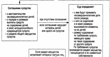 Общенажитое имущество супругов при ребенке развод