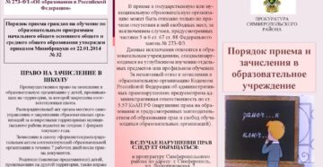 Прием в образовательную организацию в течении учебного года статья